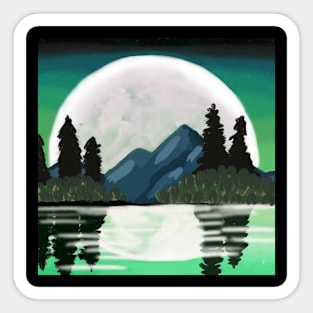 Green moonlight Sticker